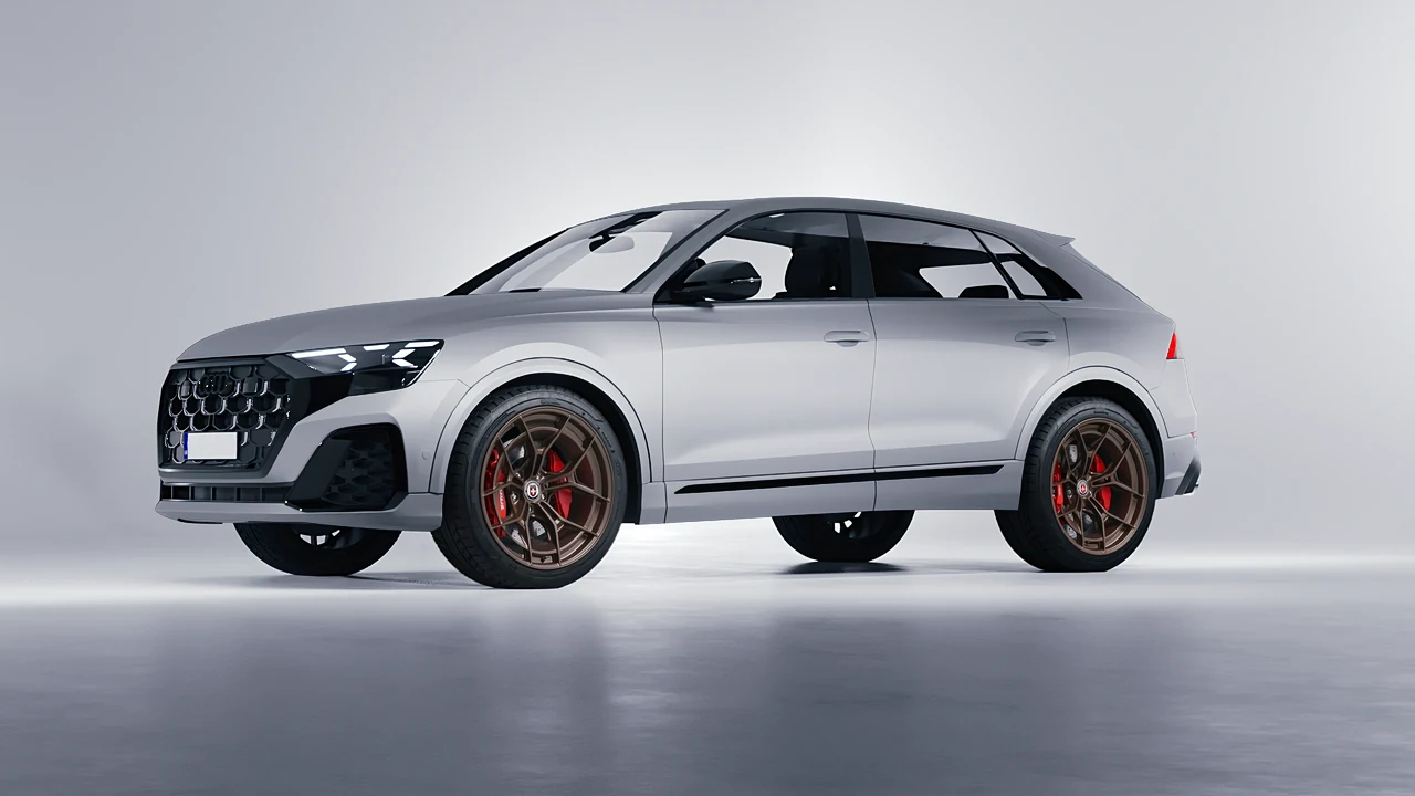 Audi SQ8 2024 on HRE Performance Wheels P301 forged wheels, front three-quarter view