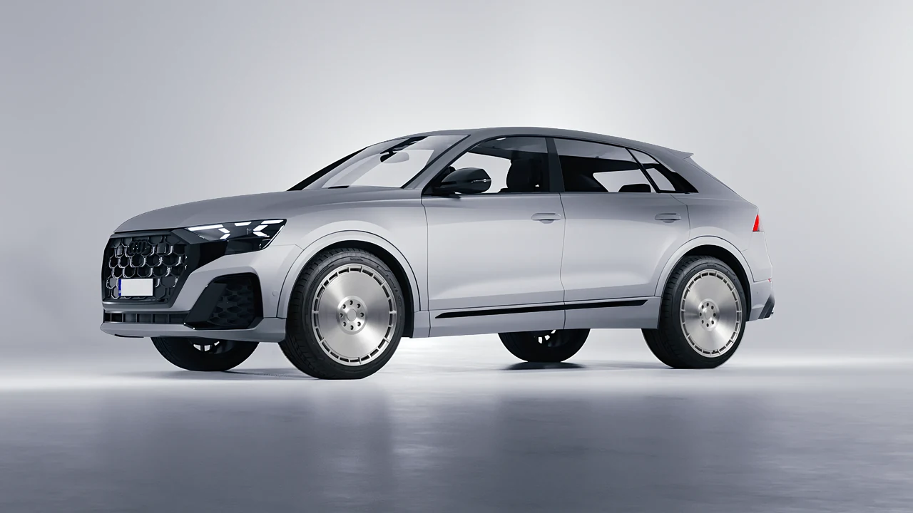 Audi SQ8 2024 on RDB LA Zero forged wheels, front three-quarter view
