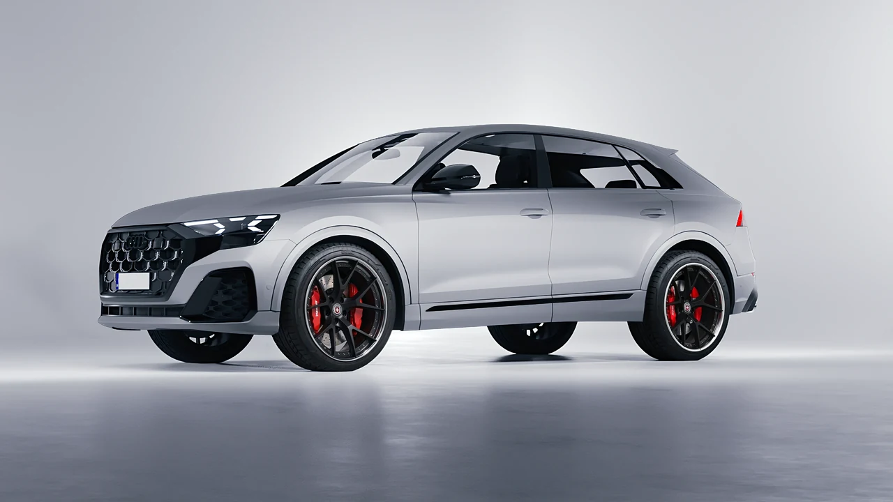Audi SQ8 2024 on HRE Performance Wheels S101 forged wheels, front three-quarter view