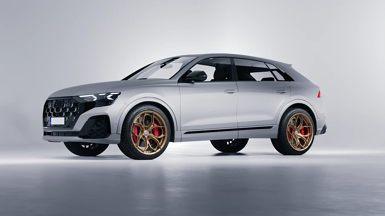 Audi SQ8 2024 on HRE Performance Wheels S111SC forged wheels, front three-quarter view