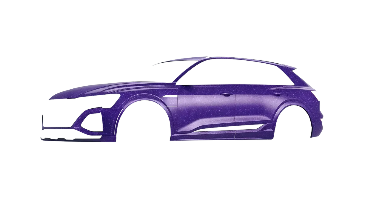 Audi SQ8 e-tron 2024 wrapped in Purple (Avery Dennison SW900-587-D), front three-quarter view