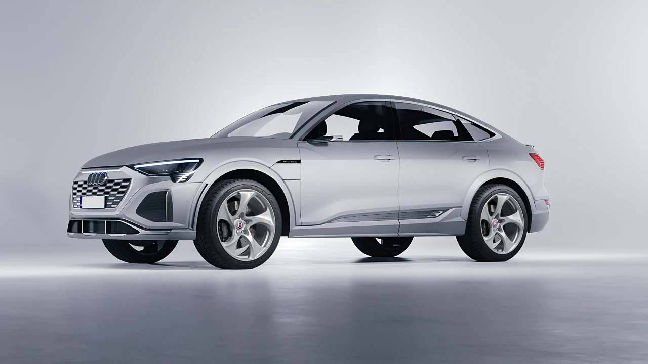 Audi SQ8 Sportback e-tron 2024 on HRE Performance Wheels 522M forged wheels, front three-quarter view