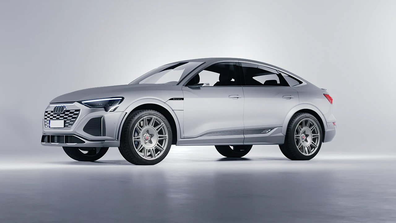 Audi SQ8 Sportback e-tron 2024 on HRE Performance Wheels 528M forged wheels, front three-quarter view