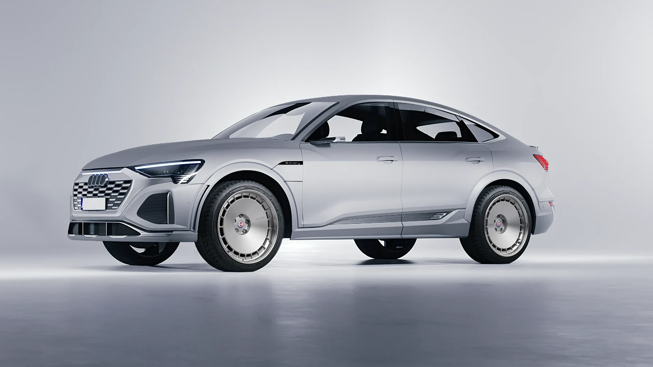 Audi SQ8 Sportback e-tron 2024 on HRE Performance Wheels 935 forged wheels, front three-quarter view