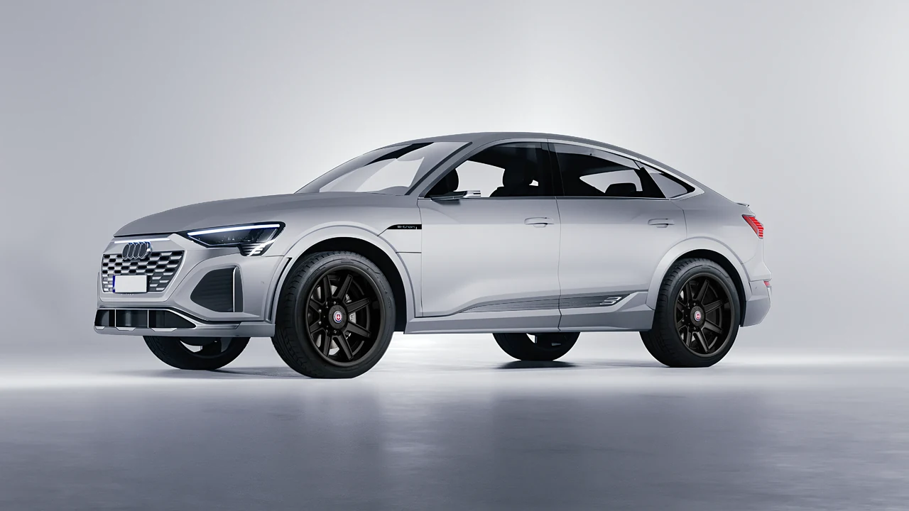 Audi SQ8 Sportback e-tron 2024 on HRE Performance Wheels HD188H forged wheels, front three-quarter view