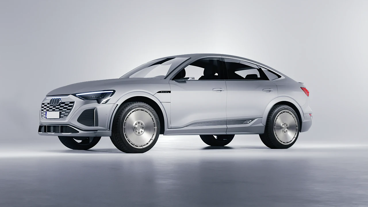 Audi SQ8 Sportback e-tron 2024 on RDB LA Zero forged wheels, front three-quarter view