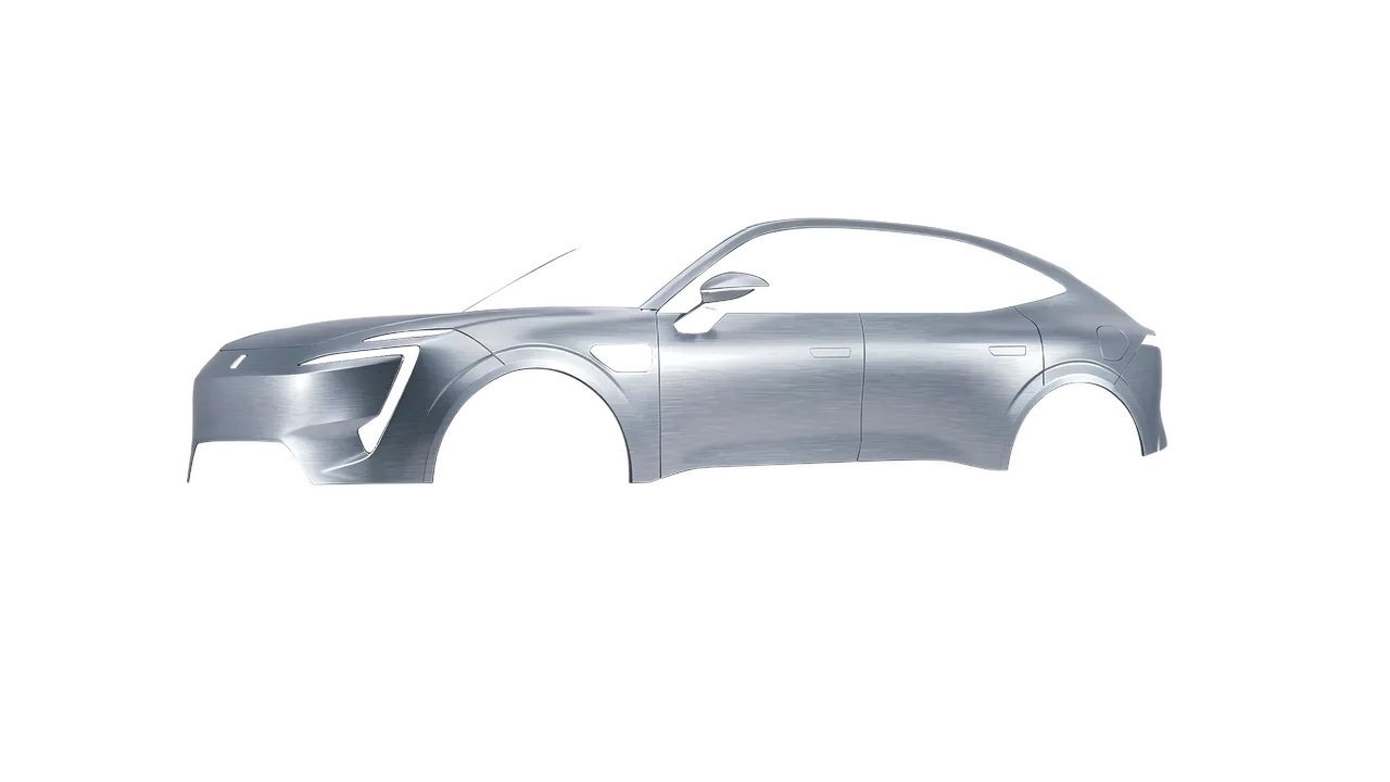 Avatr 11 2025 wrapped in Brushed Aluminum (Avery Dennison SW900-812-X), front three-quarter view