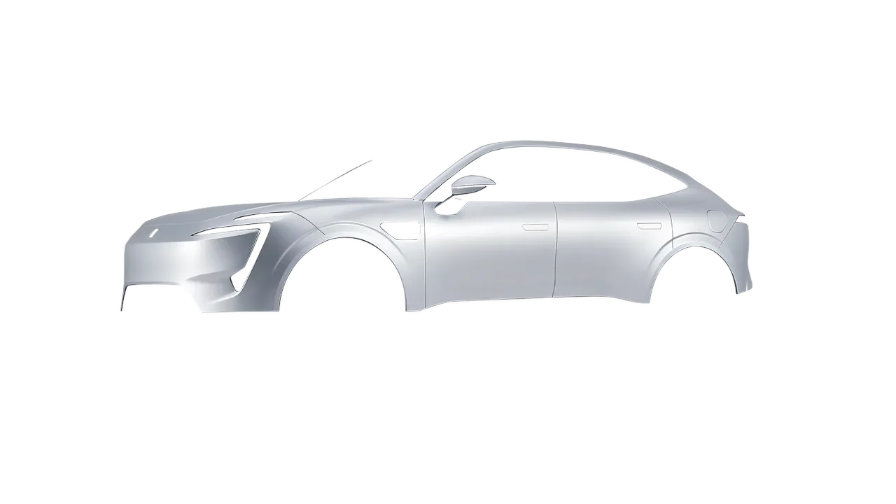 Avatr 11 2025 wrapped in Matte Silver (3M M21), front three-quarter view
