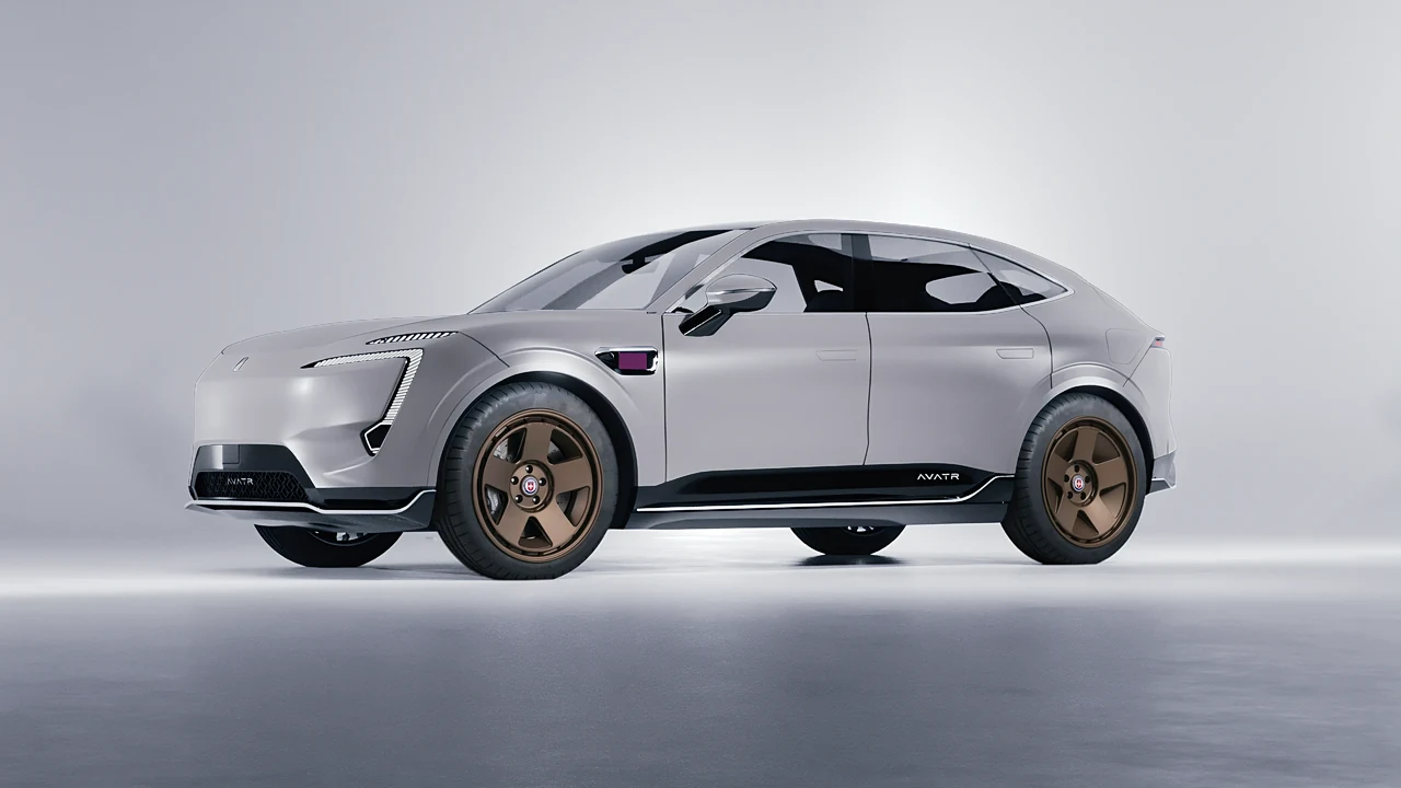 Avatr 11 2025 on HRE Performance Wheels 555-GTM forged wheels, front three-quarter view