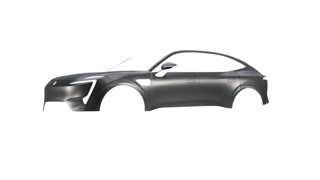 Avatr 11 2025 wrapped in Black Rock Grey (Avery Dennison SW900-823-M), front three-quarter view