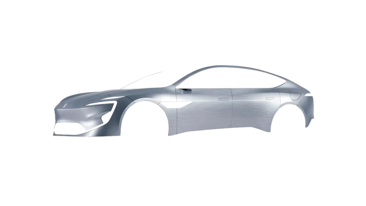 Avatr 12 2025 wrapped in Brushed Aluminum (Avery Dennison SW900-812-X), front three-quarter view