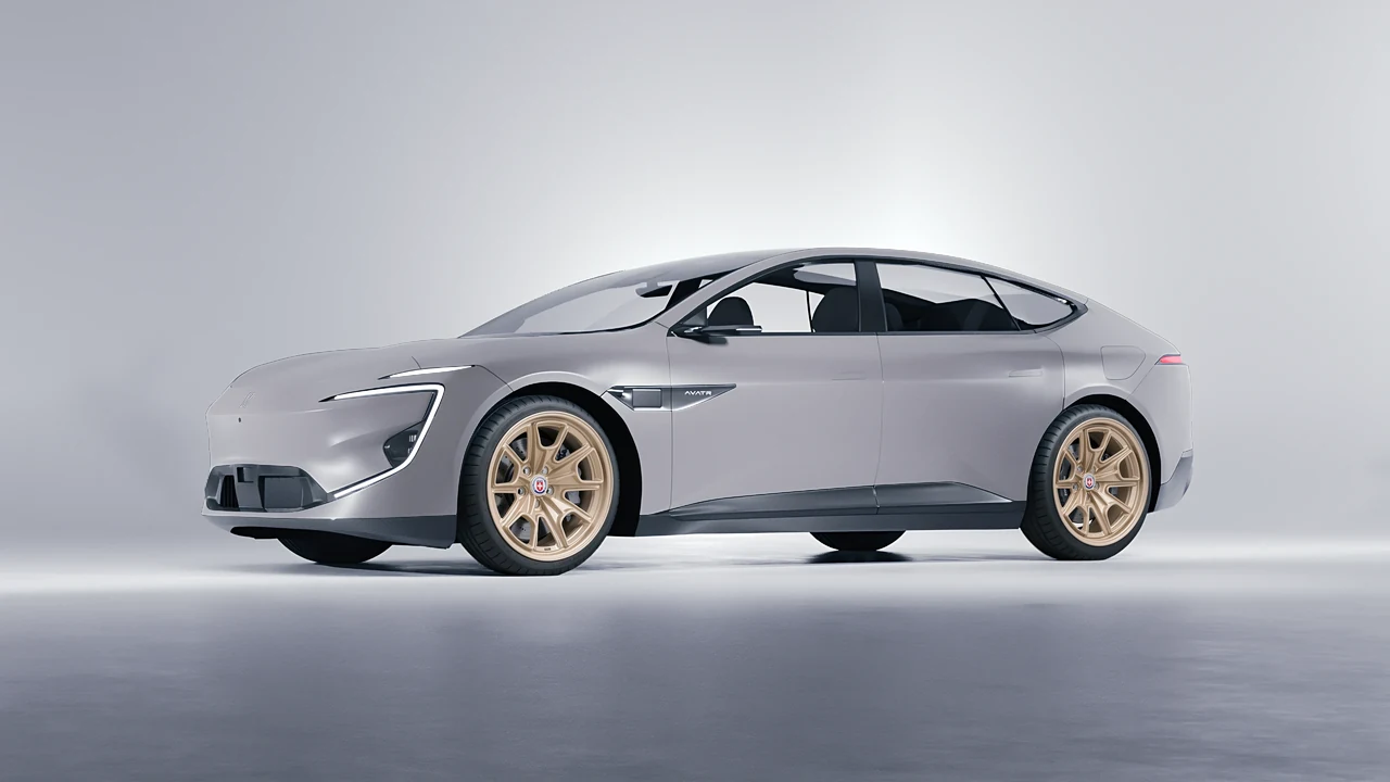 Avatr 12 2025 on HRE Performance Wheels 427M forged wheels, front three-quarter view