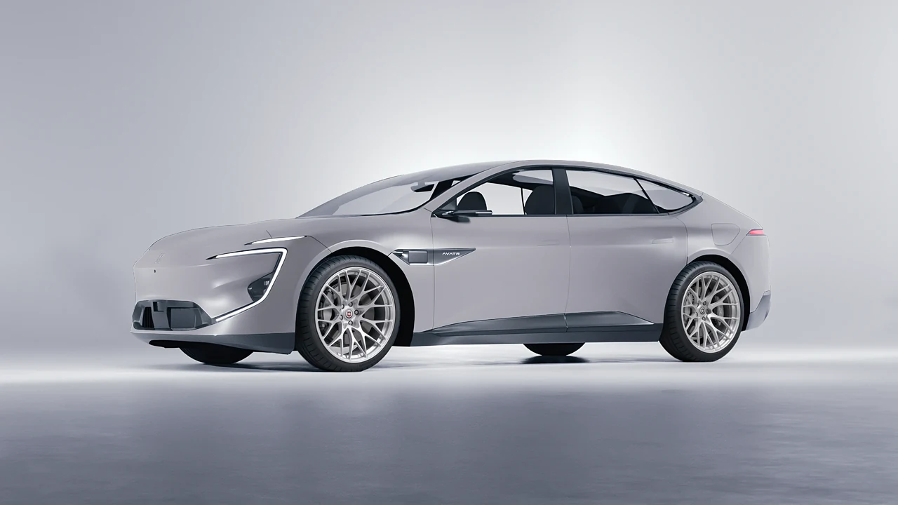 Avatr 12 2025 on HRE Performance Wheels 520M forged wheels, front three-quarter view