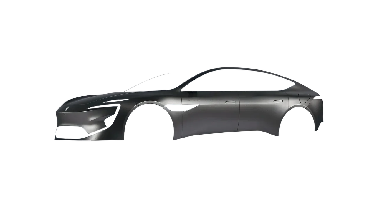 Avatr 12 2025 wrapped in Black Rock Grey (Avery Dennison SW900-823-M), front three-quarter view