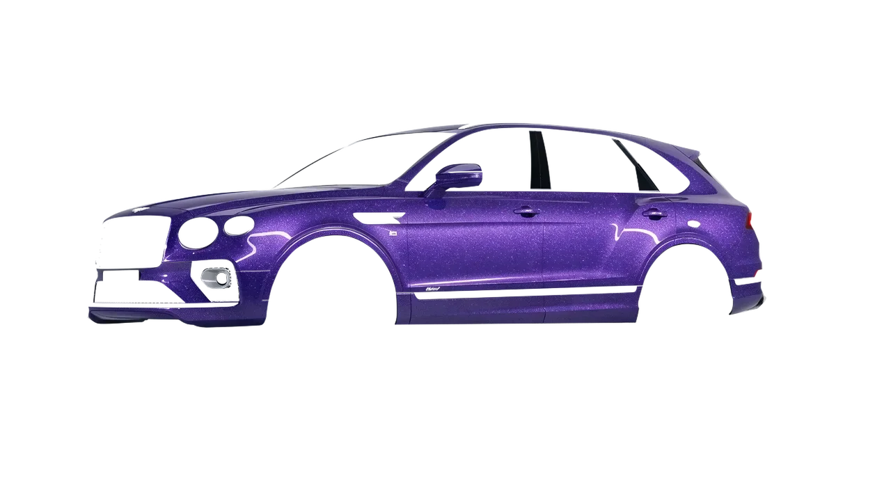 Bentley Bentayga Hybrid 2023 wrapped in Purple (Avery Dennison SW900-587-D), front three-quarter view