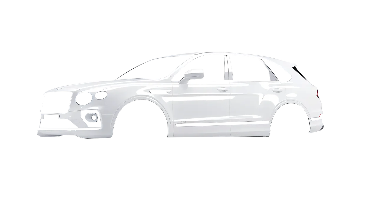 Bentley Bentayga Hybrid 2023 wrapped in Gloss White (3M G10), front three-quarter view