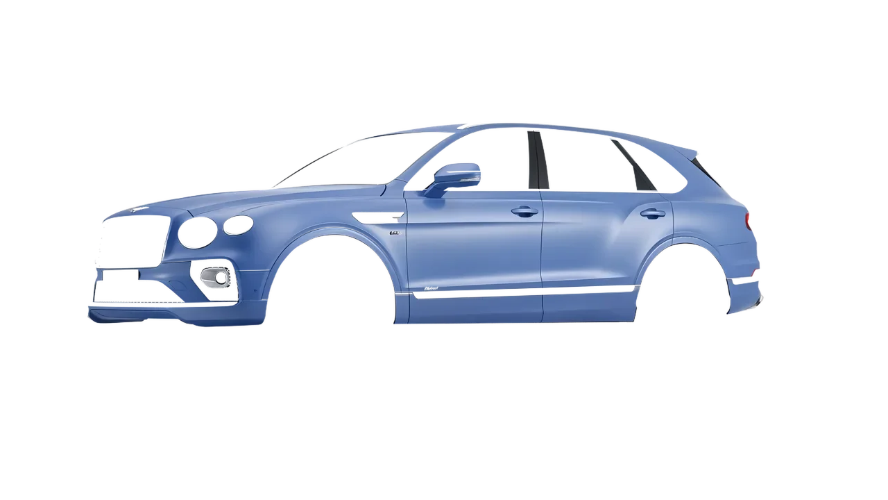 Bentley Bentayga Hybrid 2023 wrapped in Dreamline Blue (Avery Dennison SW900-616-O), front three-quarter view