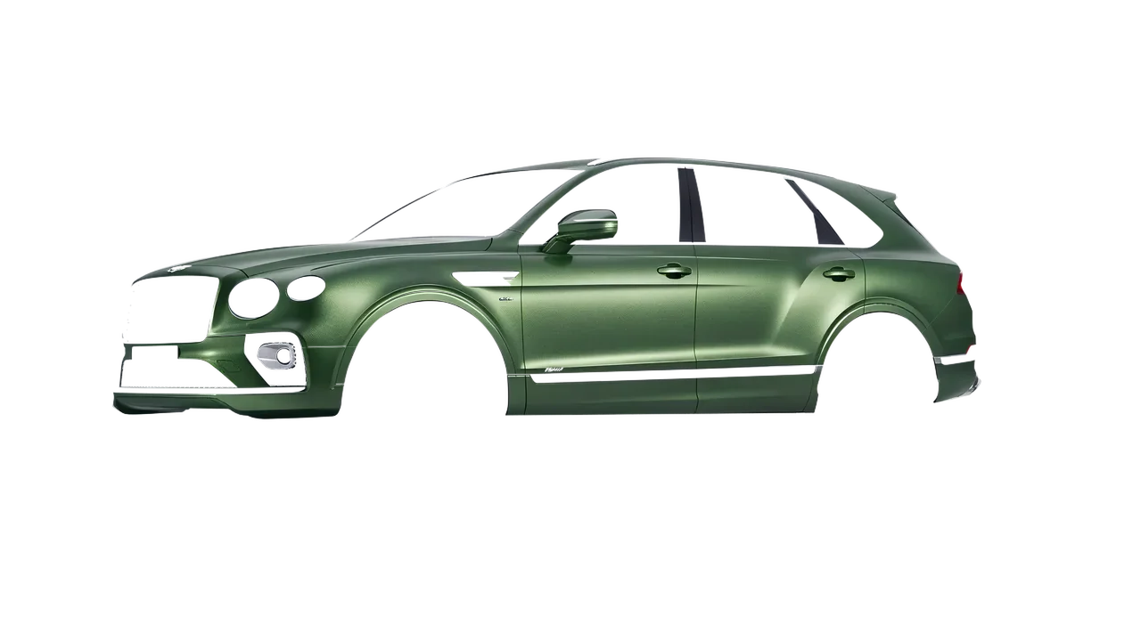 Bentley Bentayga Hybrid 2023 wrapped in Apple Green (Avery Dennison SW900-745-M), front three-quarter view