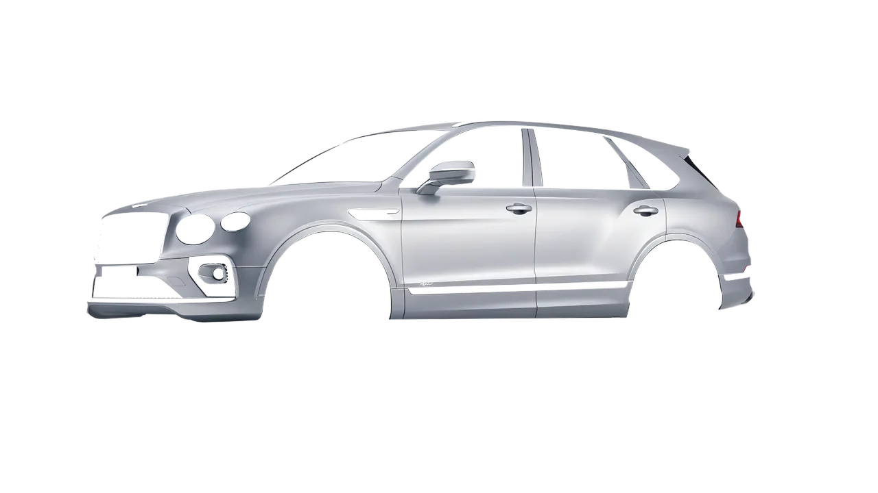 Bentley Bentayga Hybrid 2023 wrapped in Matte Silver (3M M21), front three-quarter view