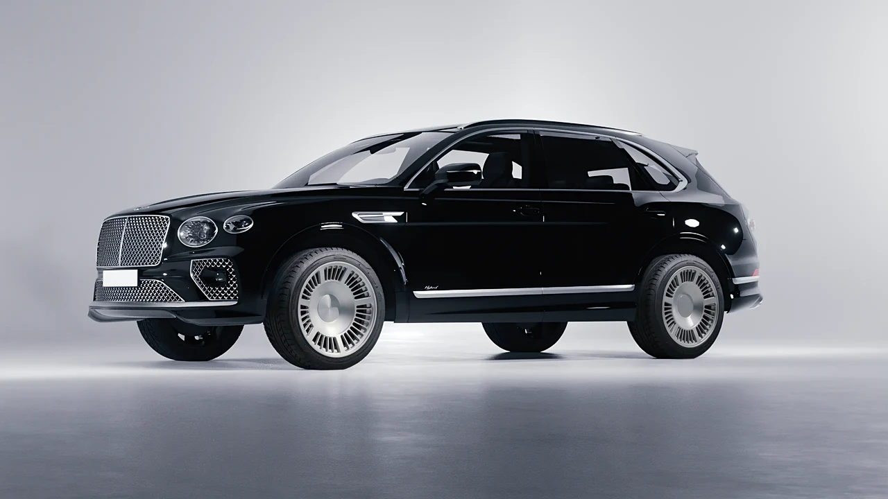 Bentley Bentayga Hybrid 2023 on RDB LA Masterpiece forged wheels, front three-quarter view
