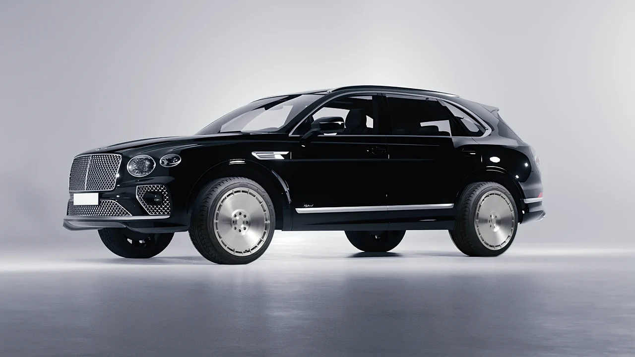 Bentley Bentayga Hybrid 2023 on RDB LA Zero forged wheels, front three-quarter view