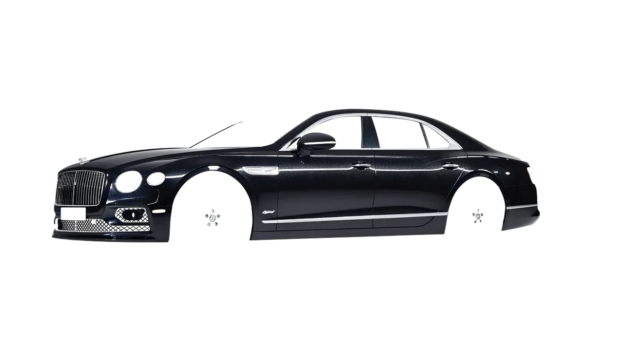 Bentley Flying Spur Hybrid 2023 wrapped in Mystery Black (Avery Dennison SW900-184-M), front three-quarter view