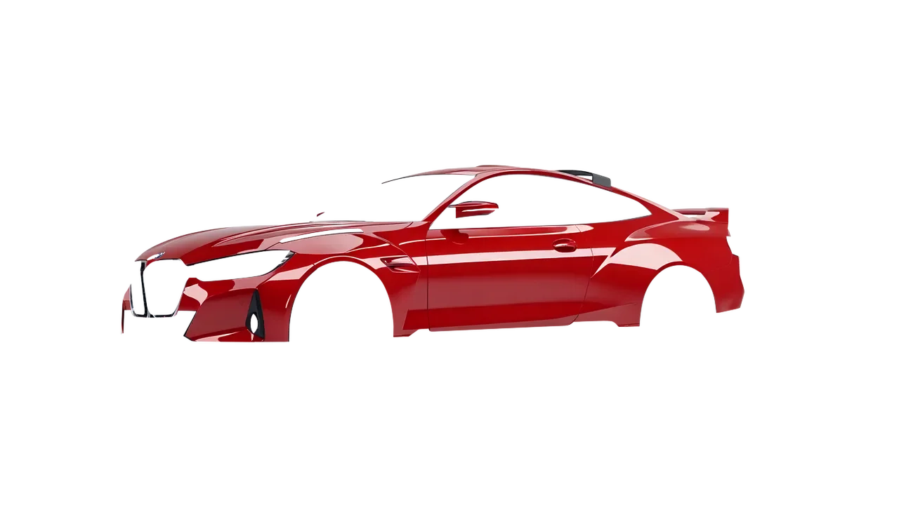 BMW 3.0 CSL 2023 wrapped in Hot Rod Red (3M G13), front three-quarter view