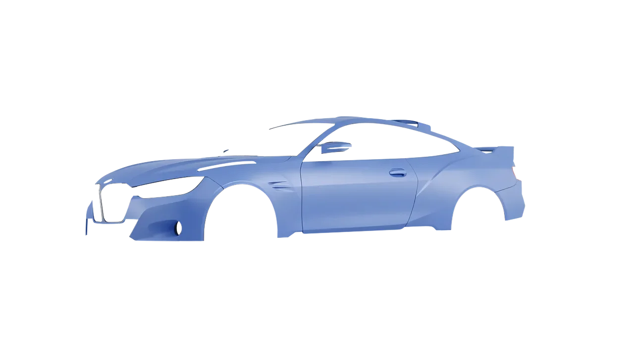 BMW 3.0 CSL 2023 wrapped in Dreamline Blue (Avery Dennison SW900-616-O), front three-quarter view
