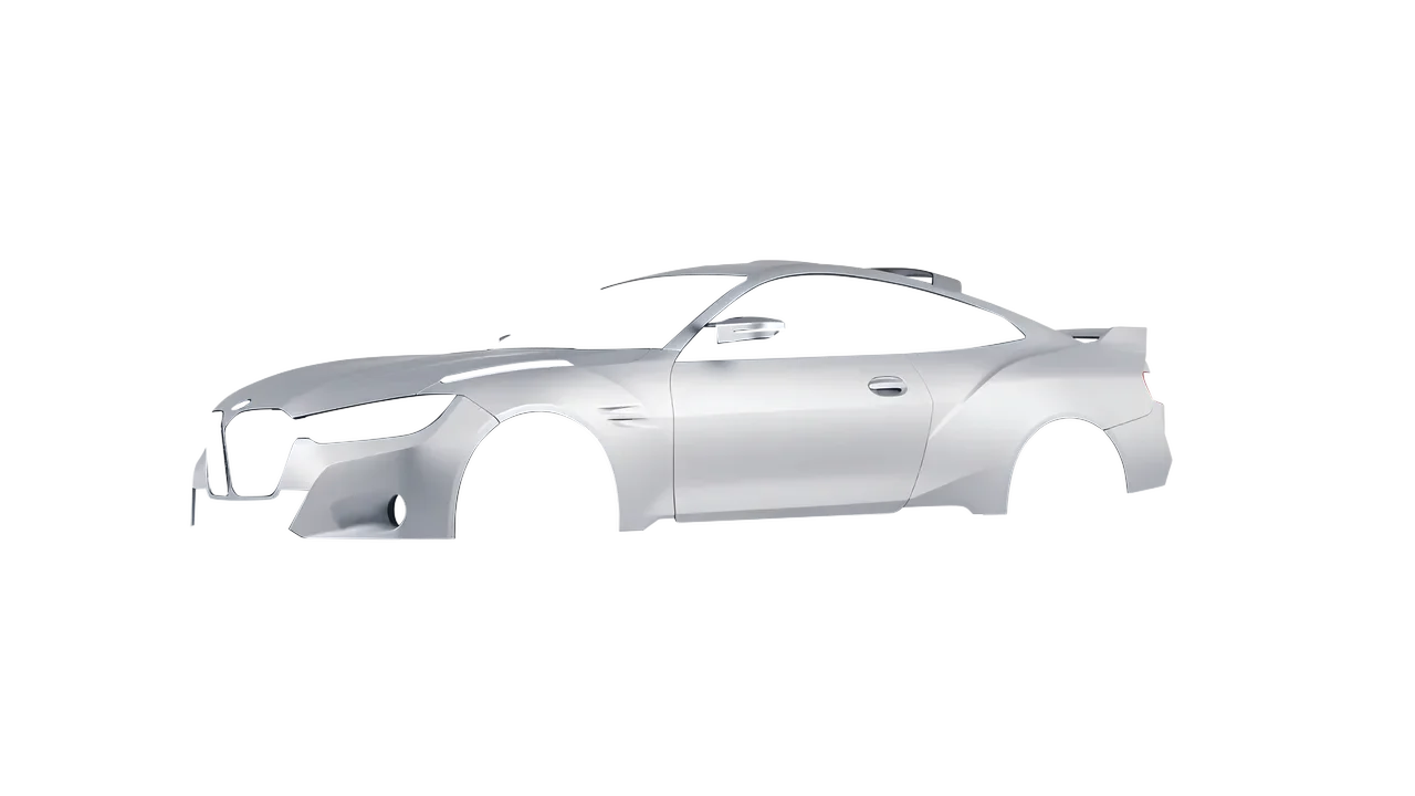 BMW 3.0 CSL 2023 wrapped in Matte Silver (3M M21), front three-quarter view