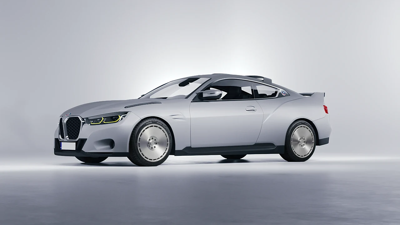 BMW 3.0 CSL 2023 on RDB LA Zero forged wheels, front three-quarter view