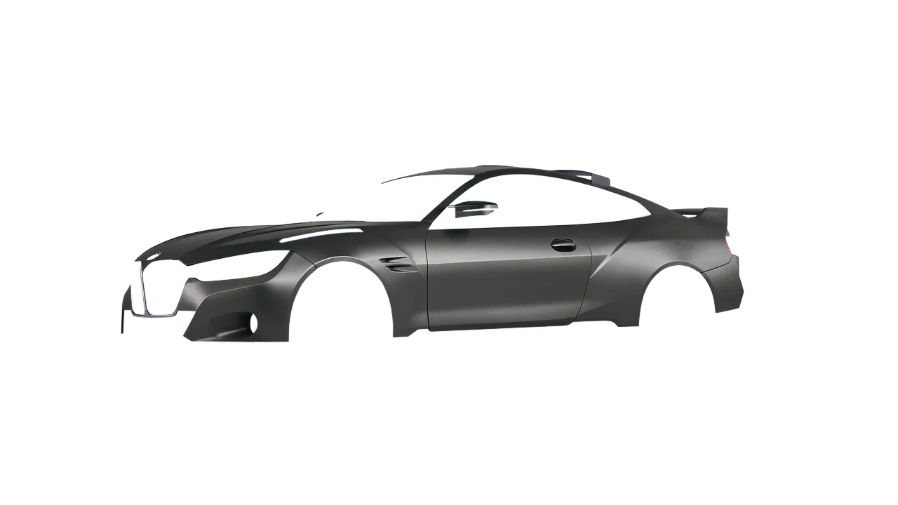 BMW 3.0 CSL 2023 wrapped in Black Rock Grey (Avery Dennison SW900-823-M), front three-quarter view