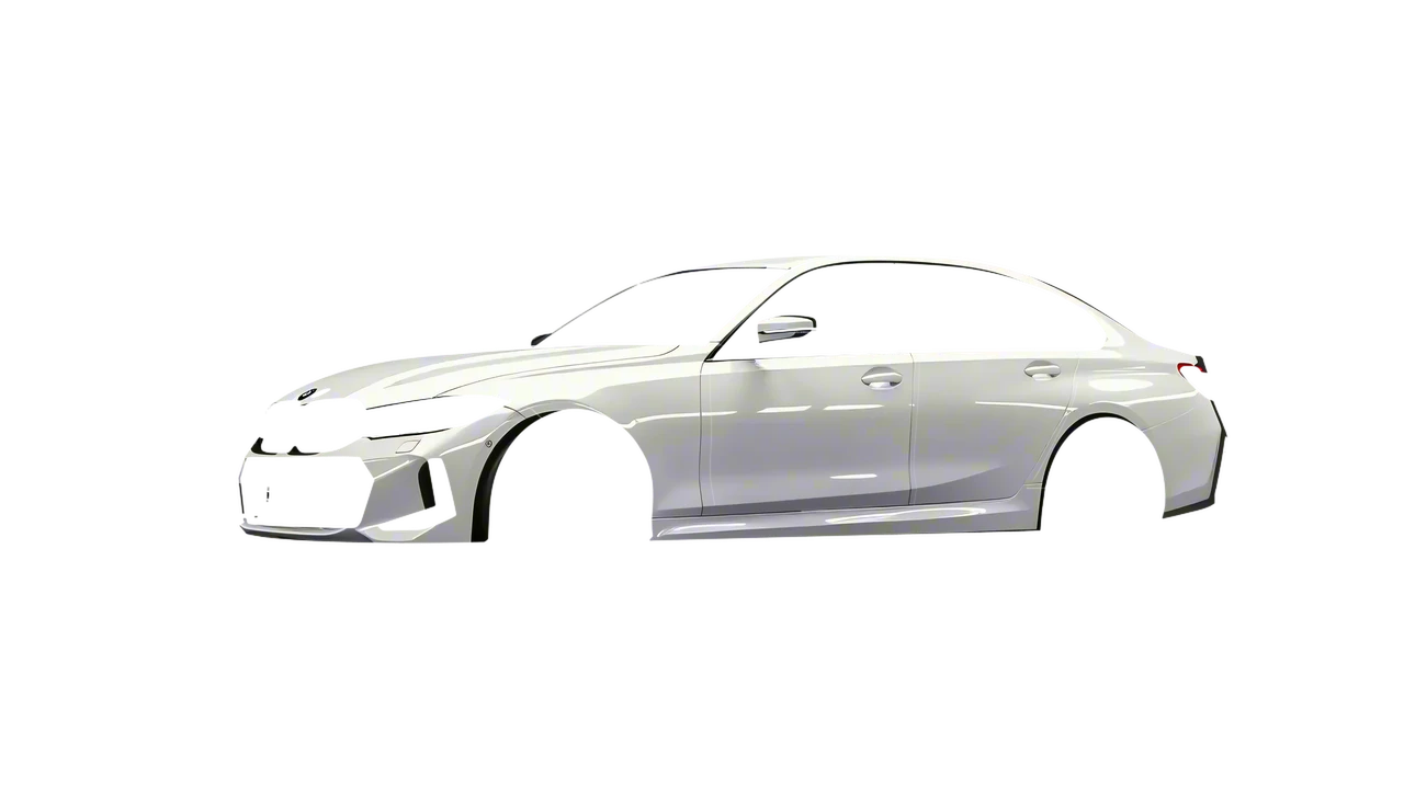 BMW 3 Series 2023 wrapped in Gloss White (3M G10), front three-quarter view