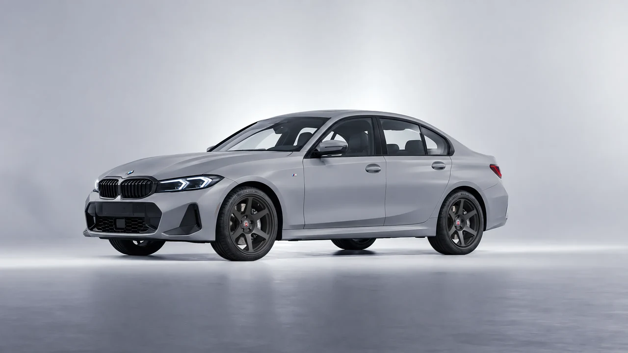 BMW 3 Series 2023 on HRE Performance Wheels 306-GT forged wheels, front three-quarter view