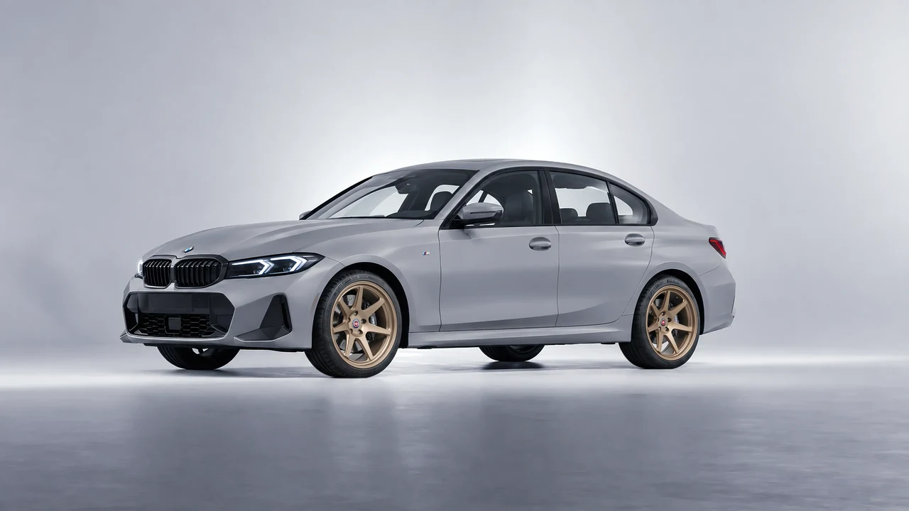 BMW 3 Series 2023 on HRE Performance Wheels 307-GTS forged wheels, front three-quarter view