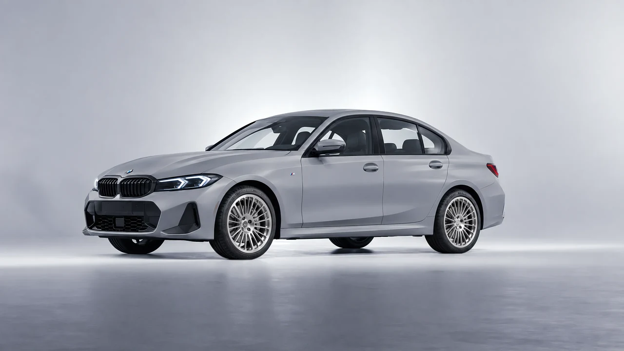 BMW 3 Series 2023 on HRE Performance Wheels 309M forged wheels, front three-quarter view