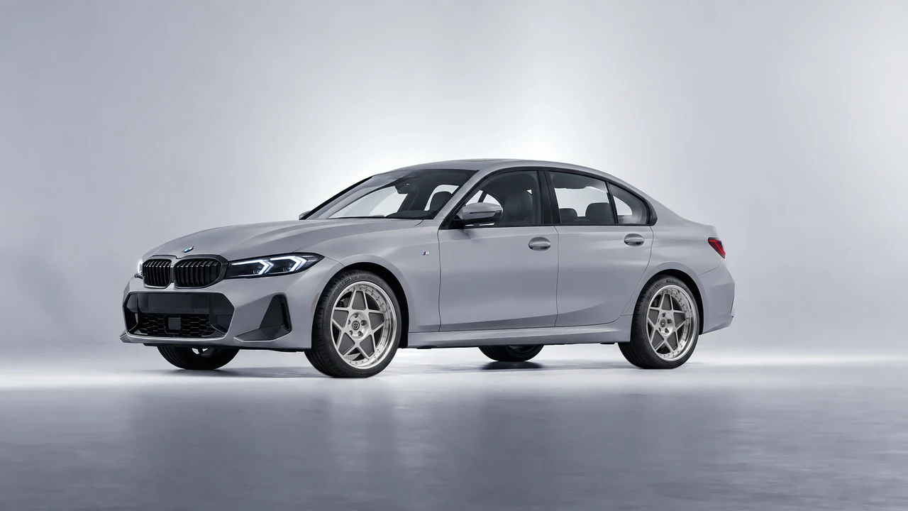 BMW 3 Series 2023 on HRE Performance Wheels 505 forged wheels, front three-quarter view