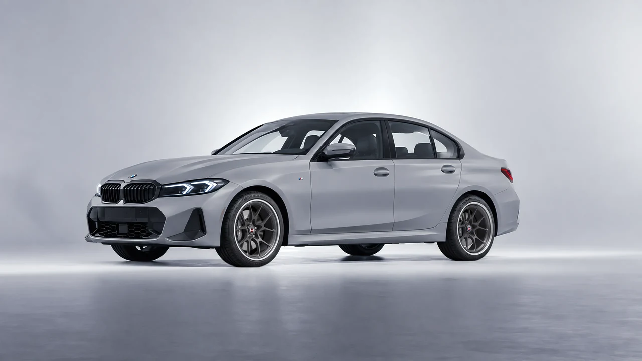 BMW 3 Series 2023 on HRE Performance Wheels 521 forged wheels, front three-quarter view