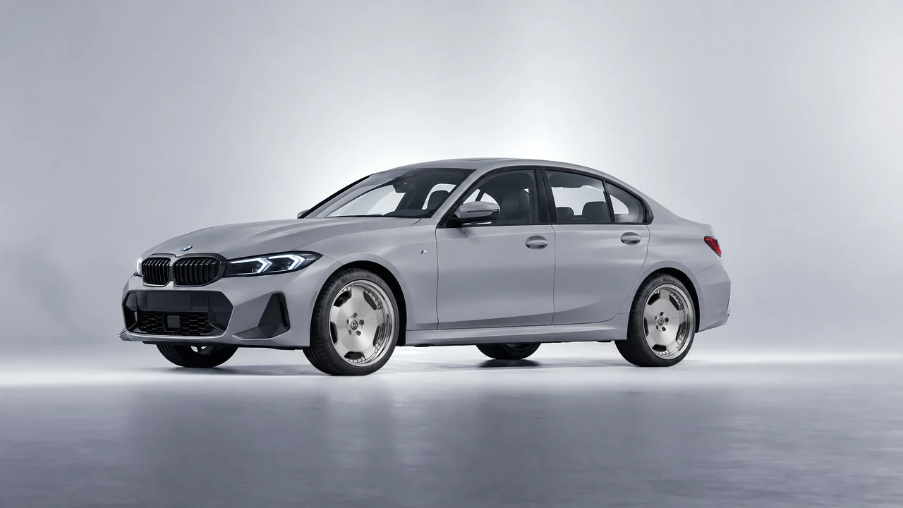 BMW 3 Series 2023 on HRE Performance Wheels 544 forged wheels, front three-quarter view