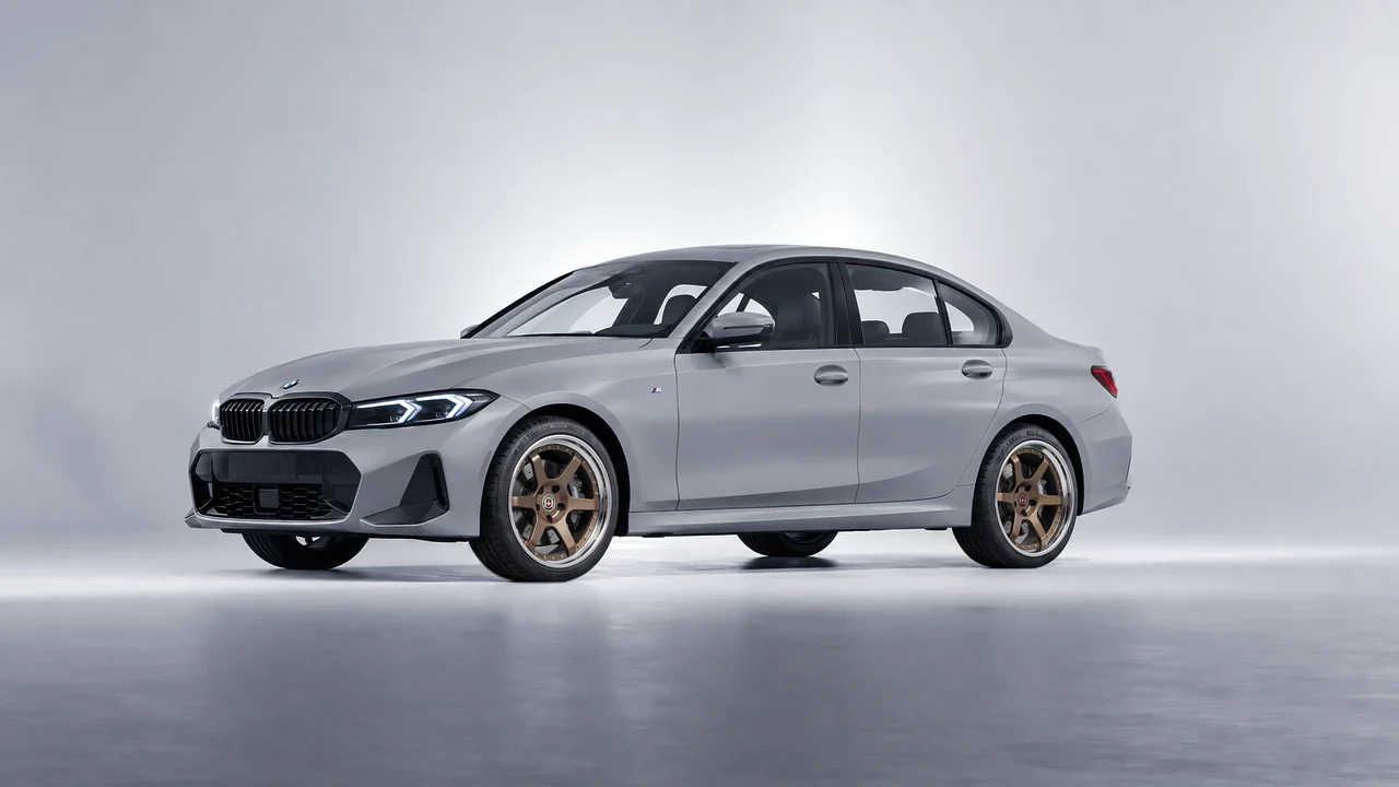 BMW 3 Series 2023 on HRE Performance Wheels C106 forged wheels, front three-quarter view