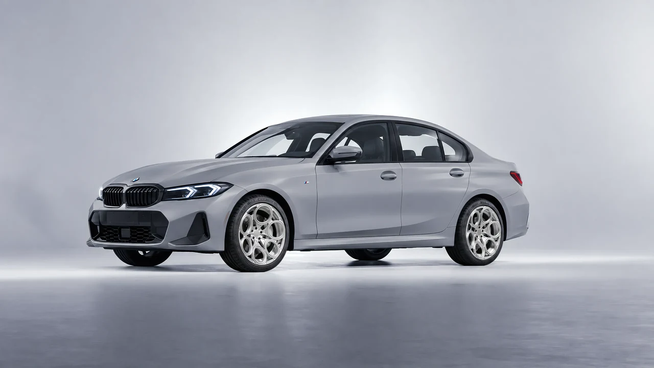BMW 3 Series 2023 on RDB LA Revolver forged wheels, front three-quarter view