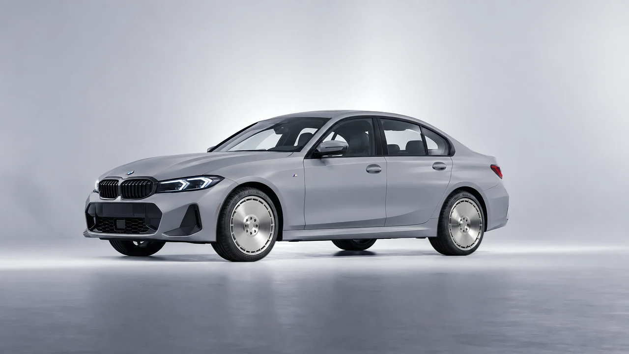 BMW 3 Series 2023 on RDB LA Zero forged wheels, front three-quarter view