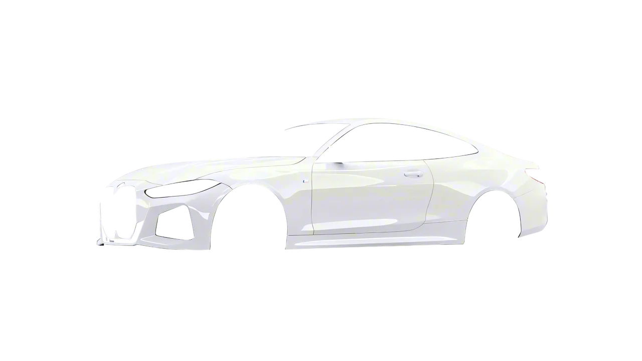 BMW 4 Series Coupe 2024 wrapped in Gloss White (3M G10), front three-quarter view