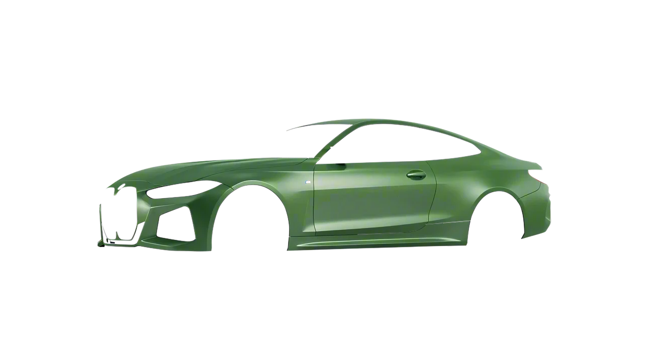 BMW 4 Series Coupe 2024 wrapped in Apple Green (Avery Dennison SW900-745-M), front three-quarter view