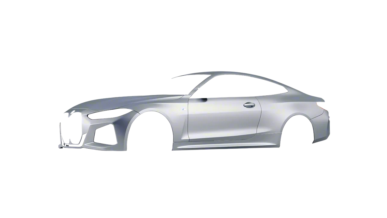 BMW 4 Series Coupe 2024 wrapped in Matte Silver (3M M21), front three-quarter view
