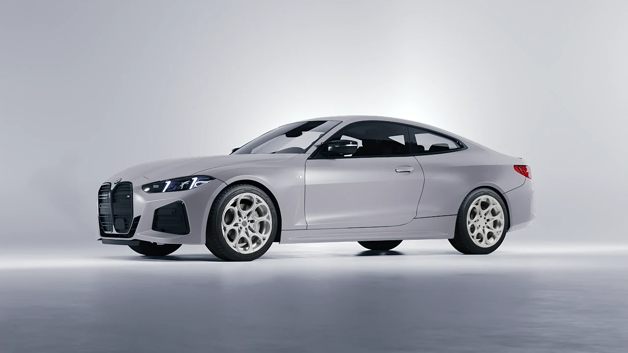 BMW 4 Series Coupe 2024 on RDB LA Revolver forged wheels, front three-quarter view