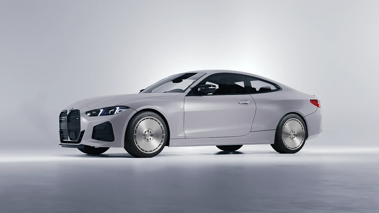 BMW 4 Series Coupe 2024 on RDB LA Zero forged wheels, front three-quarter view