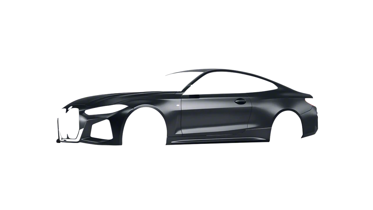 BMW 4 Series Coupe 2024 wrapped in Black Rock Grey (Avery Dennison SW900-823-M), front three-quarter view