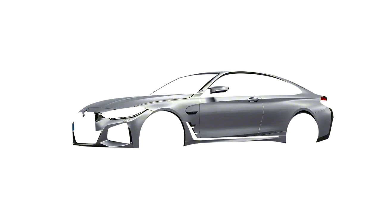 BMW 4 Series Grand Coupe 2024 wrapped in Brushed Aluminum (Avery Dennison SW900-812-X), front three-quarter view