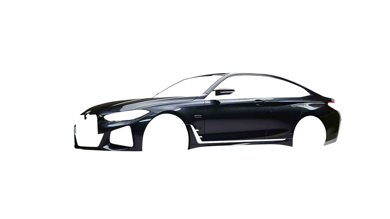 BMW 4 Series Grand Coupe 2024 wrapped in Mystery Black (Avery Dennison SW900-184-M), front three-quarter view