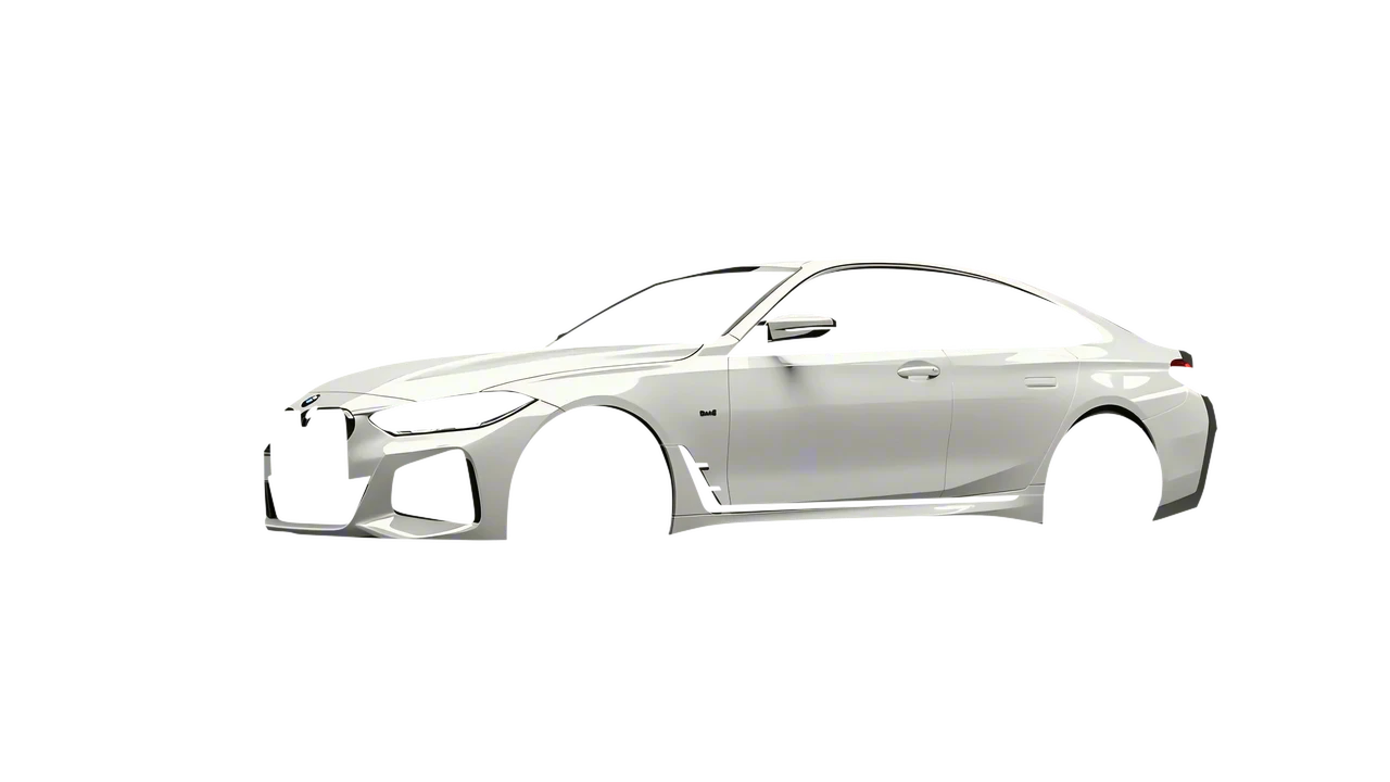 BMW 4 Series Grand Coupe 2024 wrapped in Gloss White (3M G10), front three-quarter view